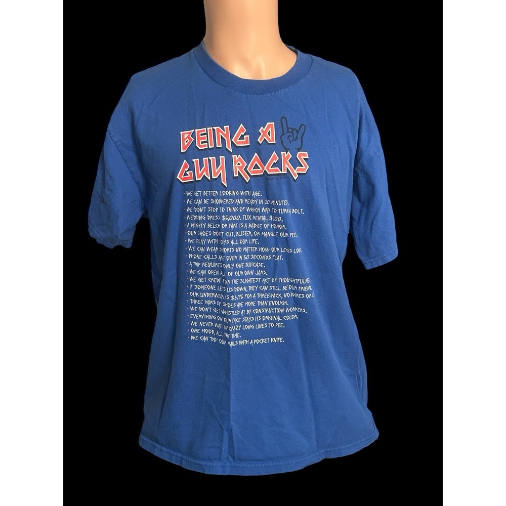 Being A Buy Rocks Graphic Alstyle Blue T-Shirt in Men's Size Large